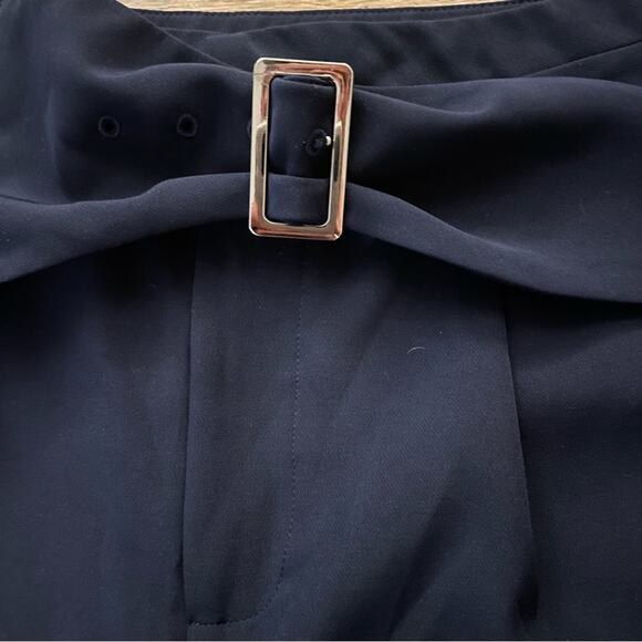 Gracia navy blue casual dress pants with attached belt size medium M b6 - Picture 4 of 5